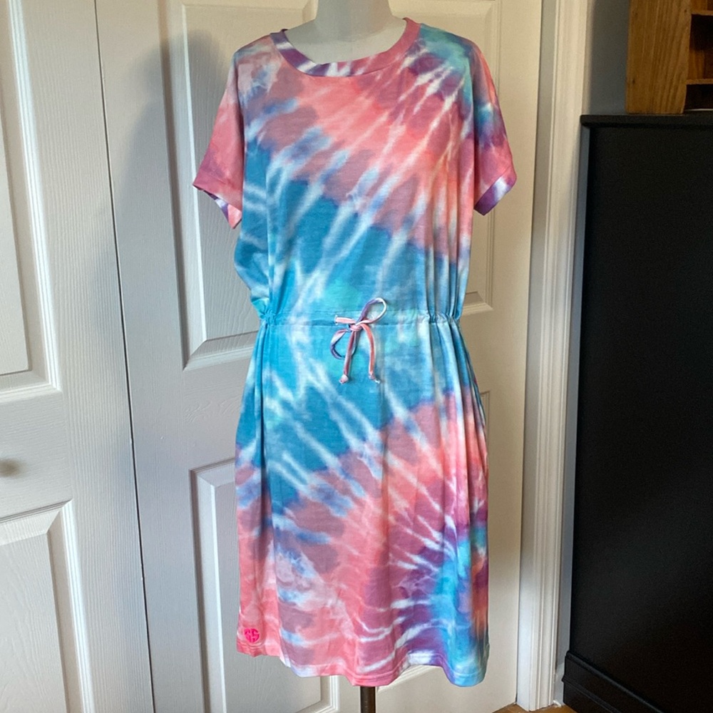 Simply Southern Tie Dye Dress with Draw String/Size M